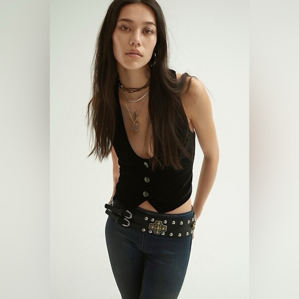 We The Free By Free People We Libby black velvet vest